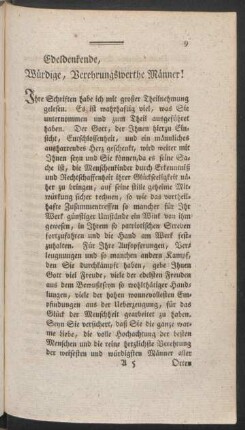 Edeldenkende, Würdige, Verehrungswerthe Männer!