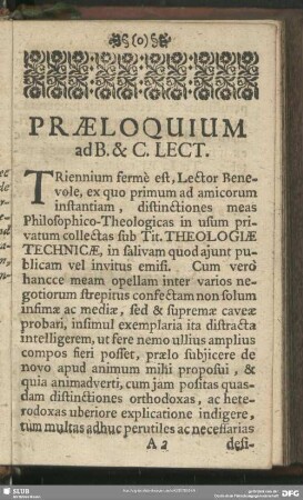 Praeloquium ad B. & C. Lect.