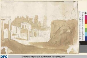 Theaterdekoration: Italienische Stadtansicht