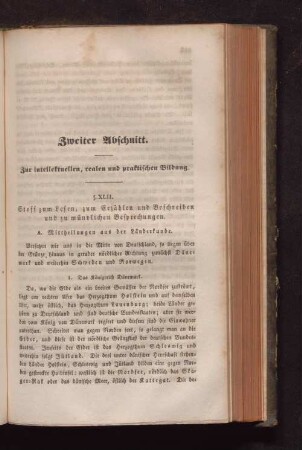 Zweiter Abschnitt. Zur intellektuellen, realen und praktischen Bildung.