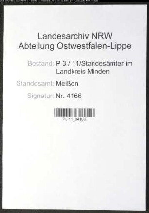 Sterberegister Standesamt Meißen