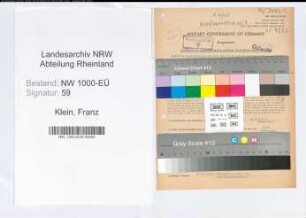 Entnazifizierung Franz Klein, geb. 13.10.1895 (Justizoberwachtmeister)
