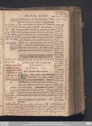De Servitutibus rusticorum, & urbanorum praediorum. Titulus III.