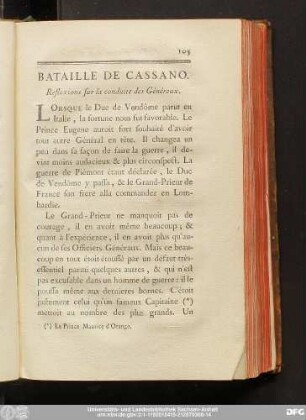 Bataille De Casano. Reflexions sur la conduite des Généraux.