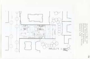 Hotel Uhlandstraße, Berlin-Charlottenburg (Diplomarbeit bei Peter Poelzig): Grundriss 1. Obergeschoss 1:200