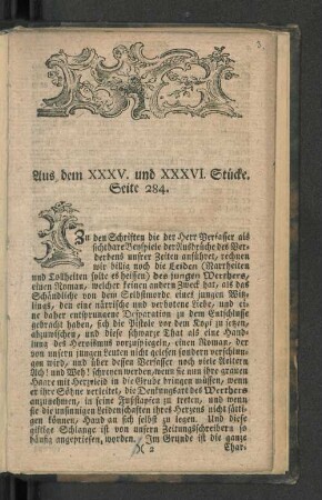 Aus dem XXXV. und XXXVI. Stücke.