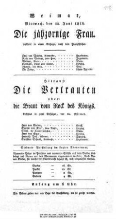 Die Vertrauten oder: die Braut vom Rock des Königs