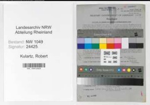 Entnazifizierung Robert Kulartz , geb. 16.09.1905 (Kraftfahrer)