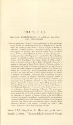 Chapter III. Personal reminiscences of Arakan, Bassein, and Tenasserim