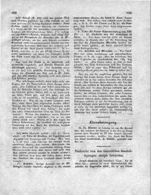 Nachricht von den literarischen Beschäftigungen einiger Gelehrten.