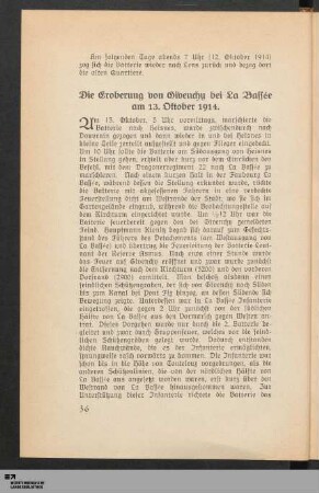 Die Eroberung von Givenchy bei La Bassée am 13. Oktober 1914