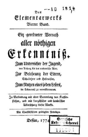 4: Des Elementarwerks Vierter Band