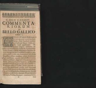 C. Iulii Caesaris Commentariorum De Bello Gallico.
