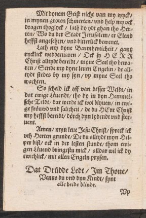 Dat Druedde Ledt/ Jm Thone/ || Venus du vnd dyn Kindt/ synt || alle beide blindt. ||
