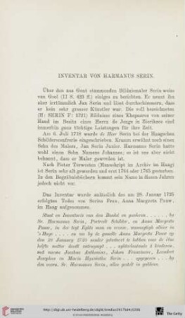 Inventar von Harmanus Serin