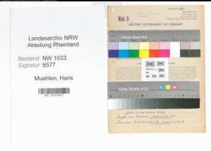 Entnazifizierung Hans Muehlen , geb. 18.12.1921 (Polizist)