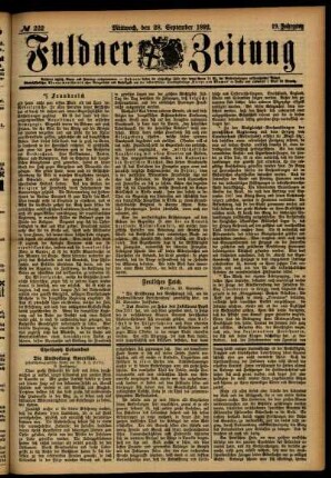 Ausgabe vom Mittwoch, den 28. September 1892.
