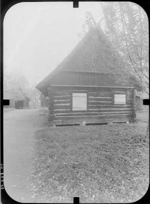 Lübbenau-Lehde, Dorfstraße 3. Freilandmuseum. Doppelstube (umgesetzt aus Burg). Giebelfront