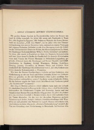 1. Adolf Lüderitz erwirbt Südwestafrika