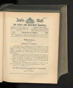 No. 43, 25. Februar 1916