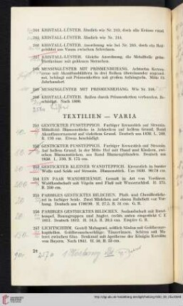Textilien – Varia (Nr. 251-264)