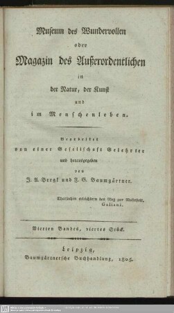 Vierter Band, viertes Stück