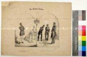 Karikatur auf die Audienz des Dichters Georg Herwegh bei Friedrich Wilhelm IV. König von Preußen