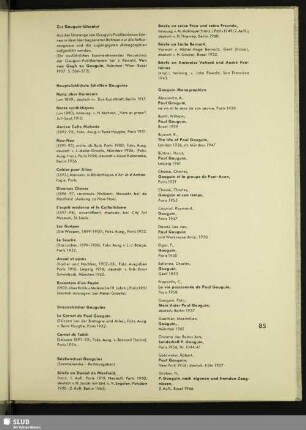 Zur Gauguin-Literatur