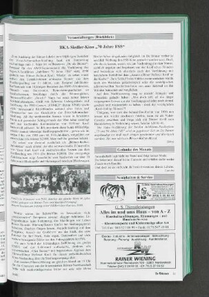 BKA-Siedler-Kino "70 Jahre FSS"