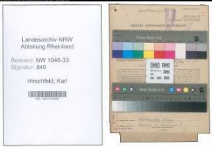 Entnazifizierung Karl Hirschfeld , geb. 22.05.1904 (Lehrer)