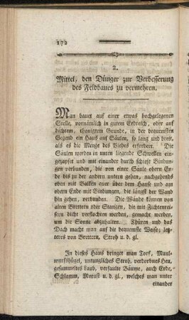2. Mittel, den Dünger zur Verbesserung des Feldbaues zu vermehren