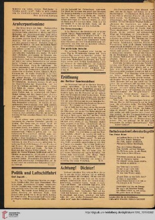 Eröffnung : der Berliner Kunstausstellung