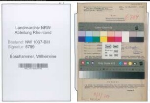 Entnazifizierung Wilhelmine Bosshammer , geb. 07.07.1899 ()