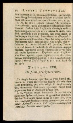 Titulus XVII. De filiis presbyterorum.