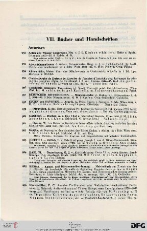 VIII. Bücher und Handschriften (Nr. 952-1167)