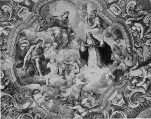 Gewölbefresken — Die heilige Rosa in Anbetung der Madonna