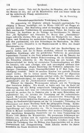 114-116, Forensisch-psychiatrische Vereinigung in Bremen