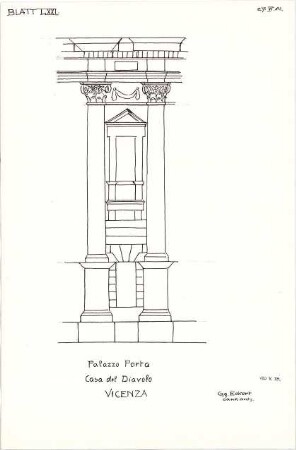 Eckert, Georg; München; Studienarbeiten - Pal. Porta Casa del Diavolo in Vicenza (Detail)