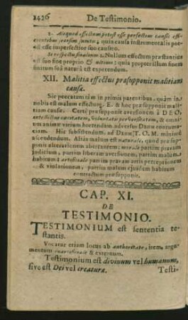 Cap. XI. De Testimonio.