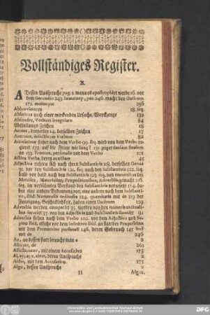 Vollständiges Register.