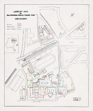 Technische Hochschule, Aachen Wiederaufbau: Kriegsschäden: Lageplan 1:1000