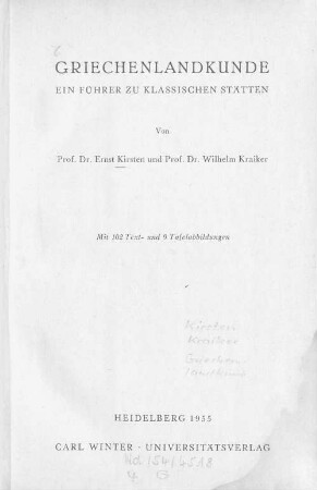 Griechenlandkunde : ein Führer zu klassischen Stätten