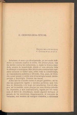 II. Criminología sexual