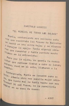 Capítulo LXXXIII - "El perejil de todas las salsas"