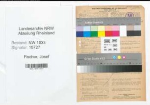 Entnazifizierung Josef Fischer , geb. 11.11.1907 (Kriminalsekretaer)