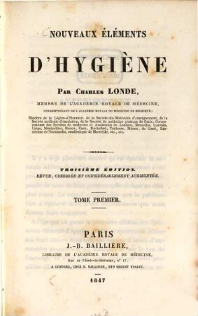 Nouveaux éléments d'Hygiéne, 1