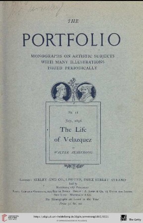 Nr. 28: The Portfolio: monographs on artistic subjects: The life of Velazquez