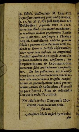 De Auctoribus Corporis Doctrinæ Prutenicarum Ecclesiarum.