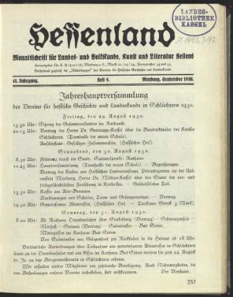 Heft 9, September 1930