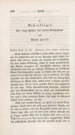 106-130 Bemerkungen über einige Stellen des vierten Evangeliums